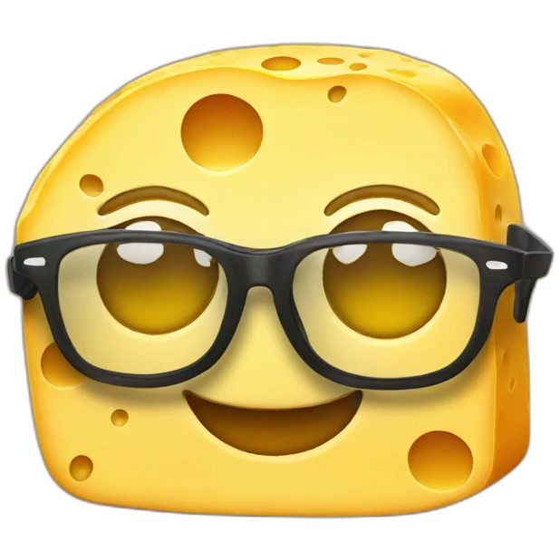 A cheese with glasses emoji