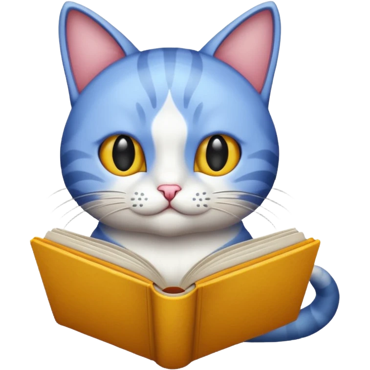 Cat reading book emoji