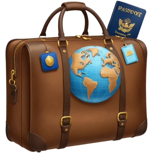 TRAVEL , travel bag , pass port, plane, glob emoji