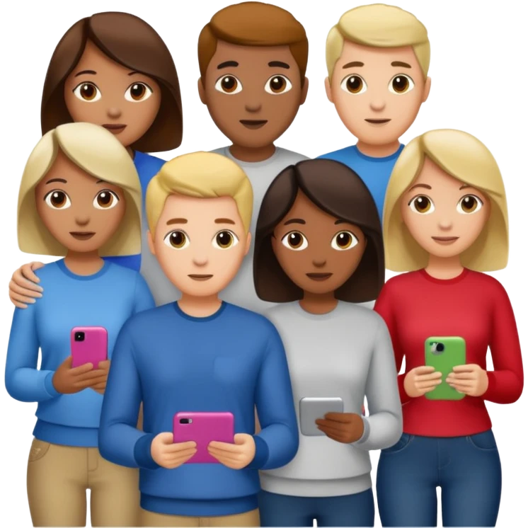 group of people ultimately creating a social media agency emoji