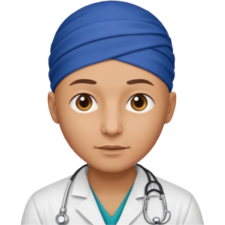 bald doctor with bandanna emoji