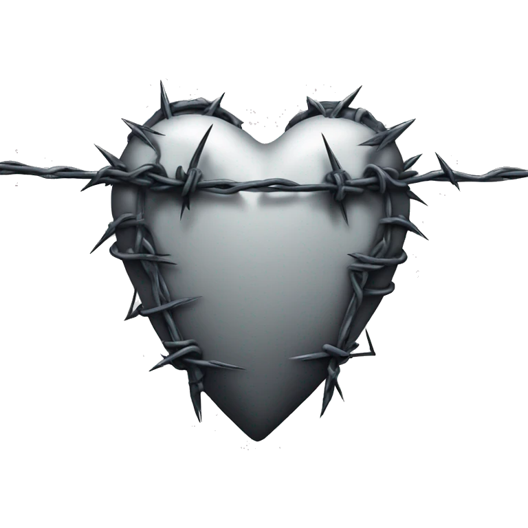 gothic heart with barbed wire emoji