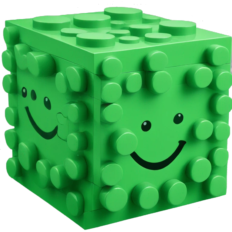 green lego cube emoji