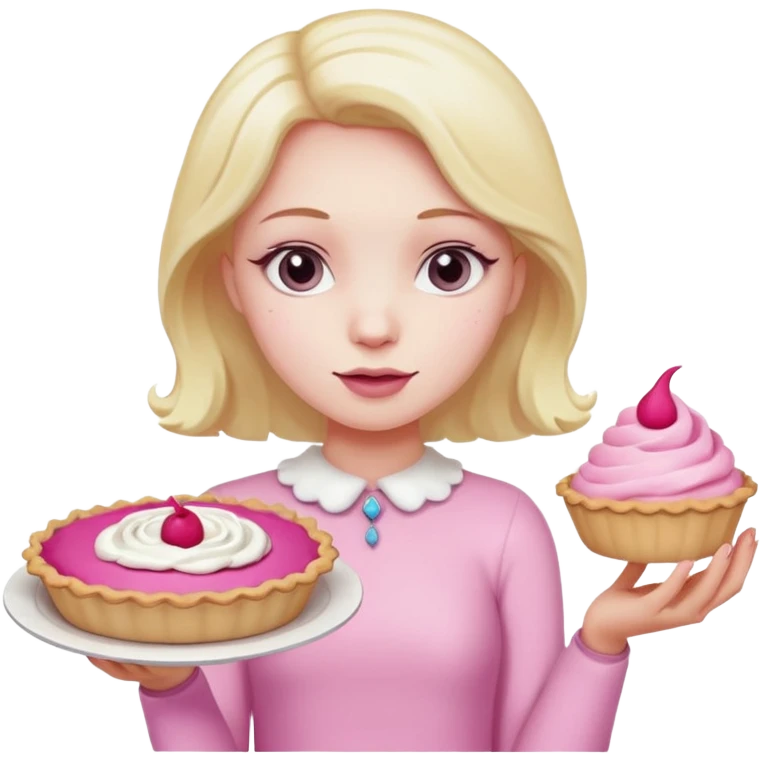 pink pie paper girl emoji