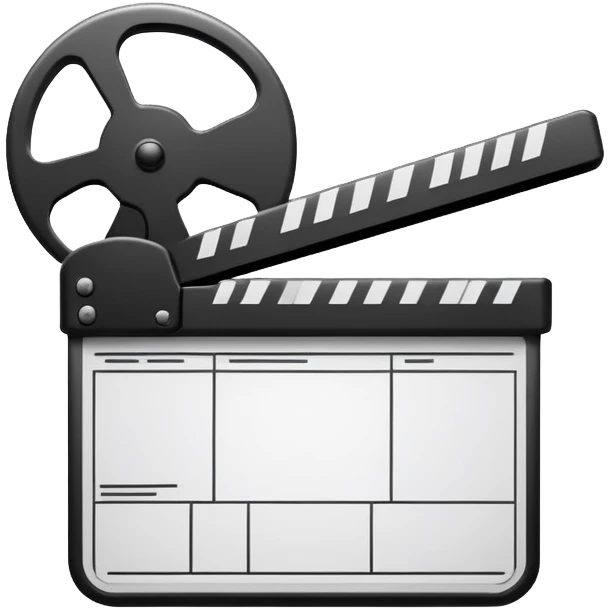 single line art movie clapper, ultra thin outlines, no fill, most minimal possible emoji