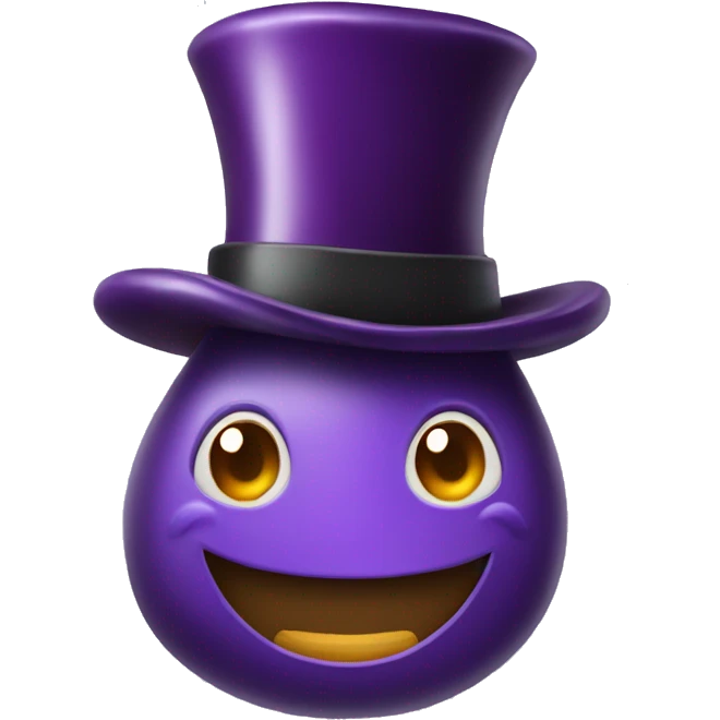 eggplant with a top hat  emoji