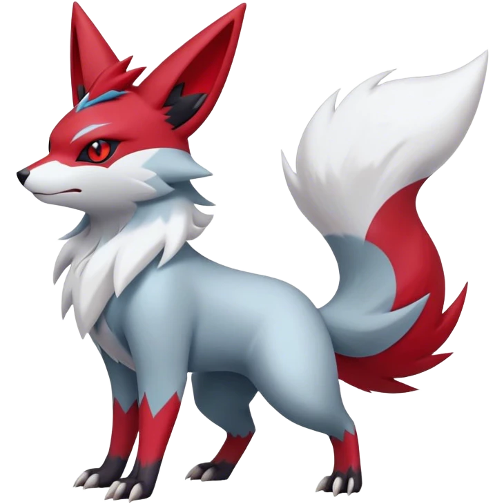 Epic Shiny Cool Kawaii Zangoose-Zorua-Zoroark-Pokemon-fakemon-hybrid-animal Full Body  emoji