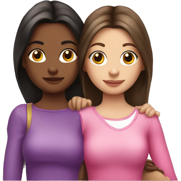 two pretty brunette girls holding a pink duck emoji