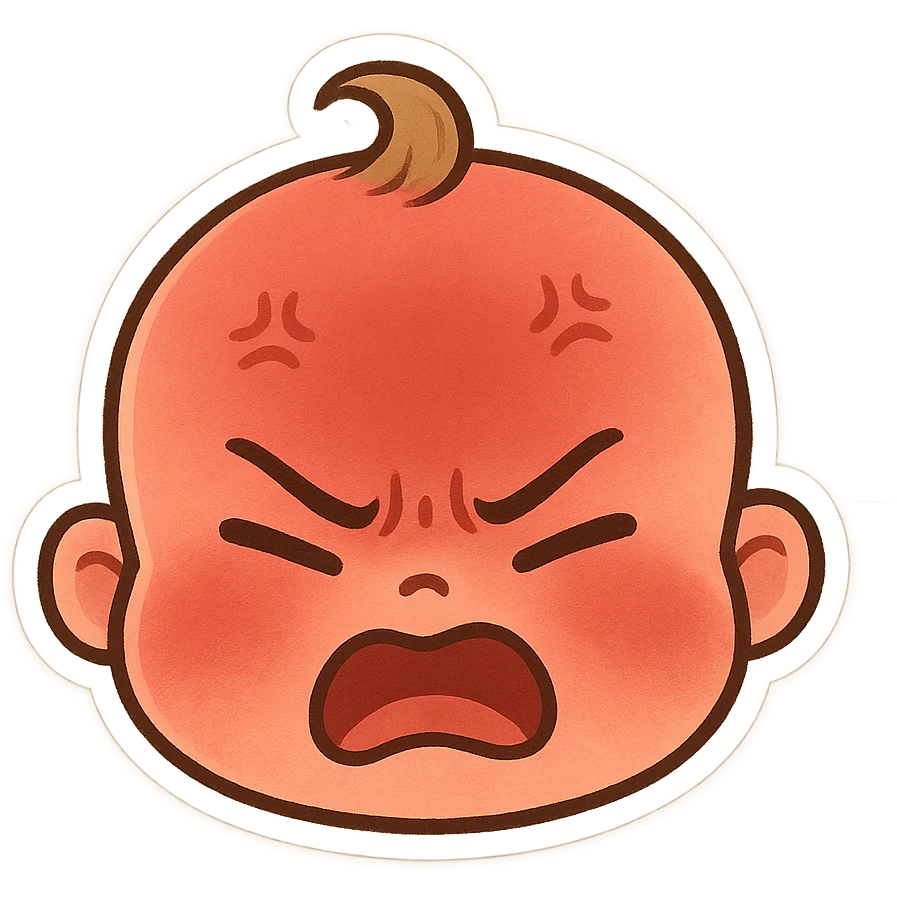 a baby red angry face  emoji