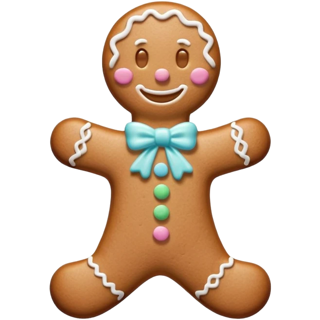 Pastel gingerbread man emoji