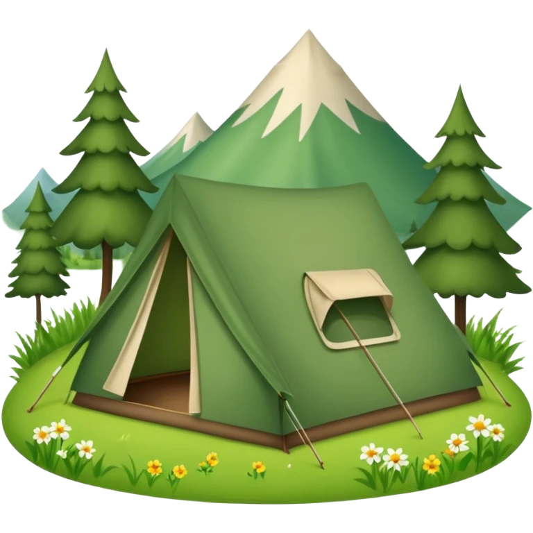 camp tent landscape emoji