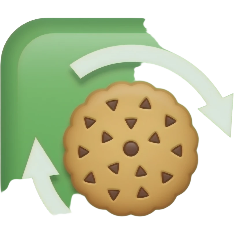 Necesito que me generes este icono en 360 grados con fondo verde en video de produccion de galletas emoji