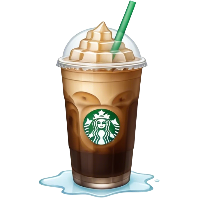 Starbuck ice coffee with ice cubes emoji