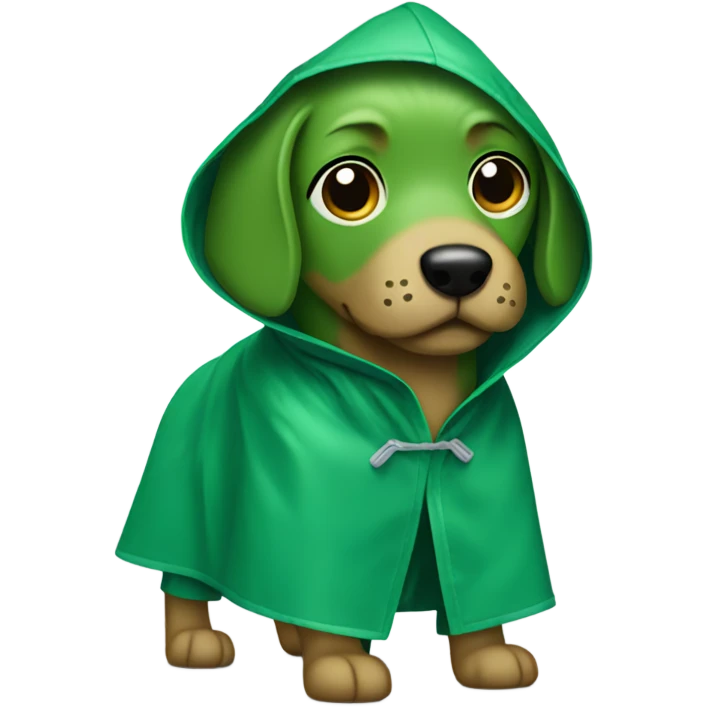 green dog wearing raincoat  emoji