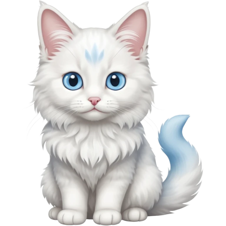 full body of baby Turkish Angora cat  emoji
