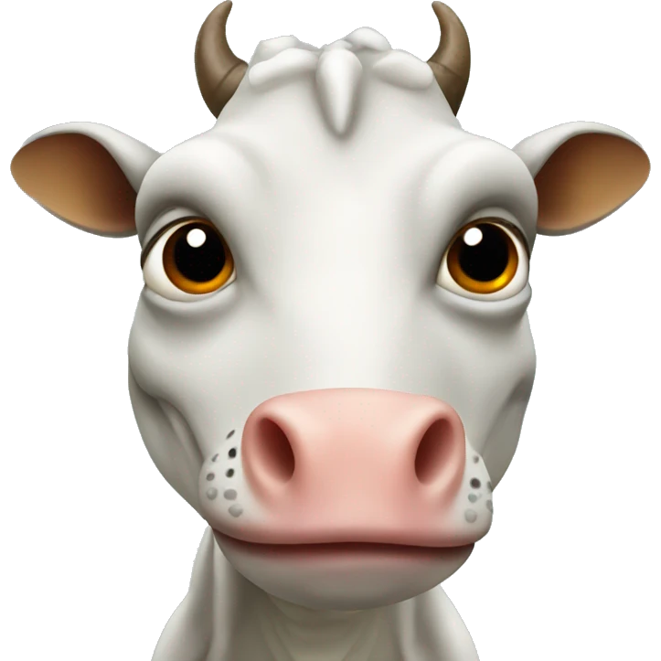 lizard with cow looking face overlay emoji