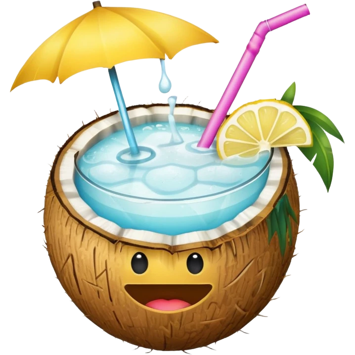 hawaii coconut drink with lemon emoji