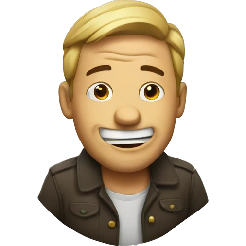 Drunk man happy emoji