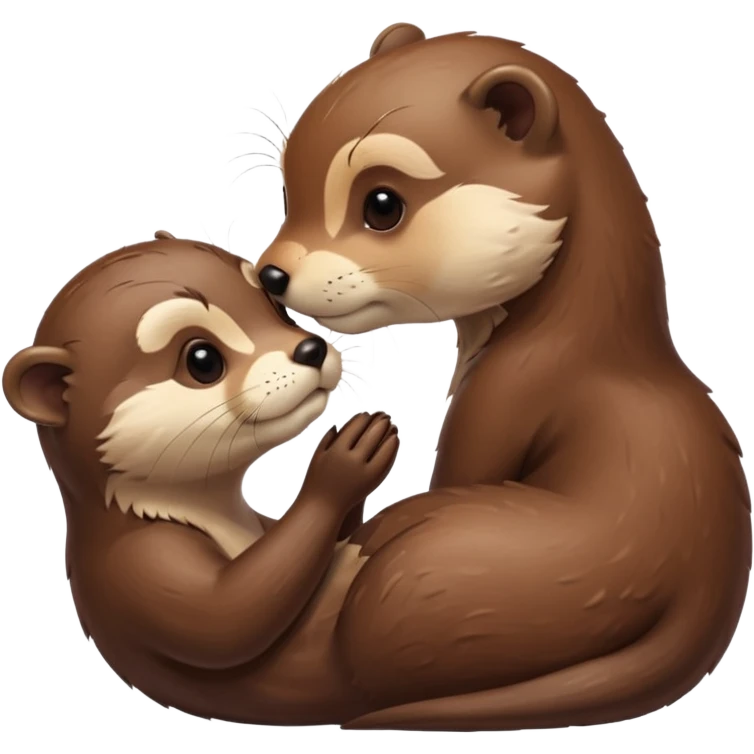 Otter und bambi küssen  emoji