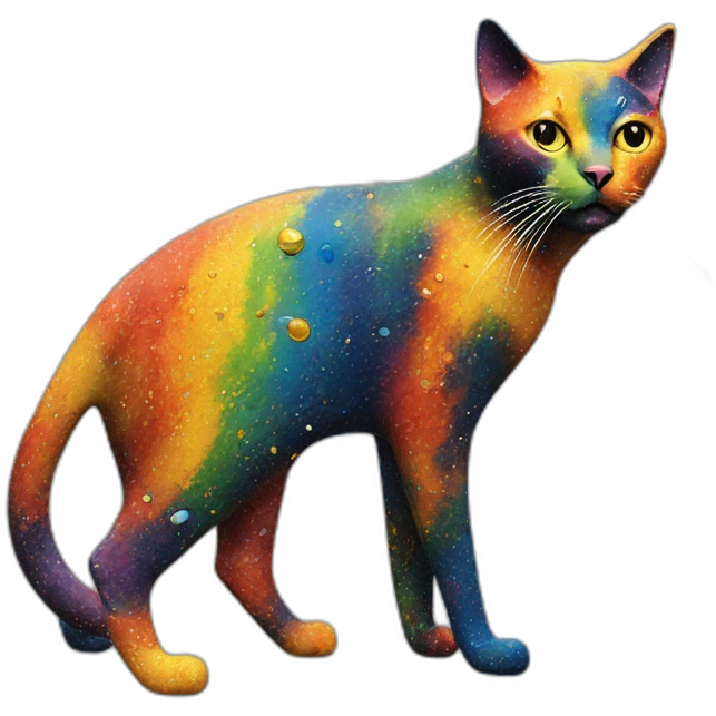 colorful rainbow jackson pollock cat emoji