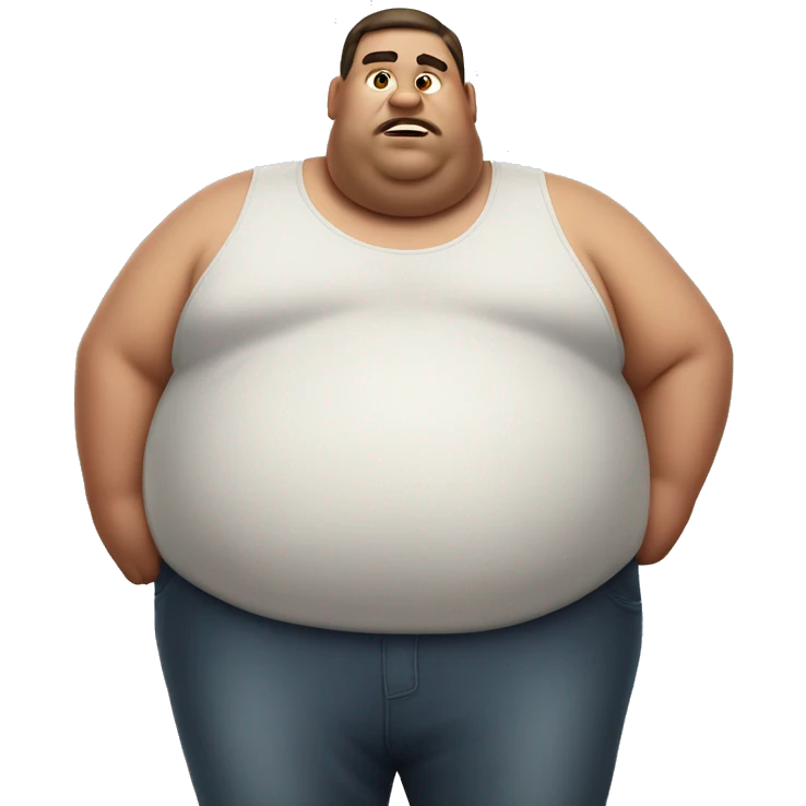 An extremely obese man emoji