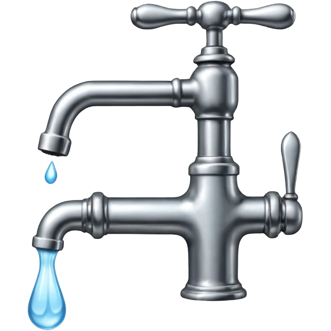 
water pouring from an OLD tap, 1980 emoji