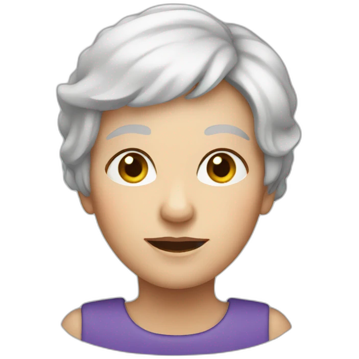 old woman with short ligjt short hair and blue eyes emoji
