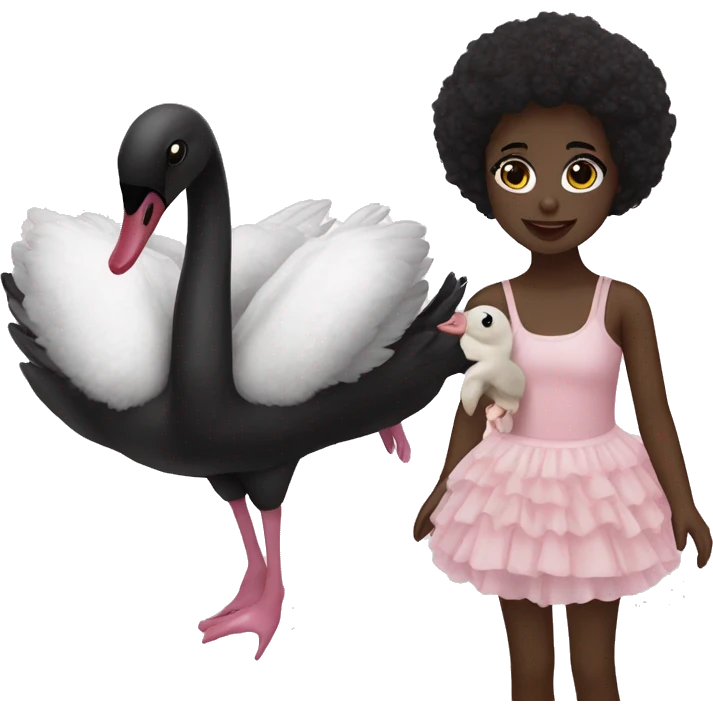 black swan with doll emoji