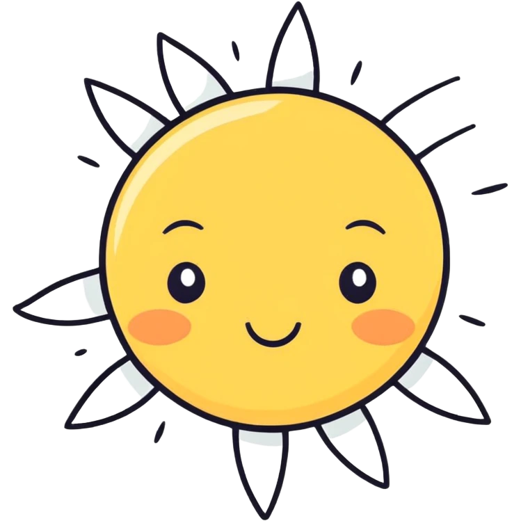 Vintage cute Sun emoji