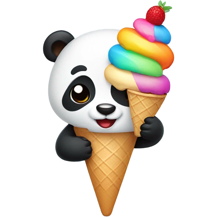 Panda eating ice cream emoji