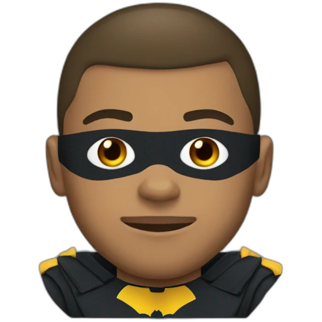 MBappe with Batman mask and French shirt emoji