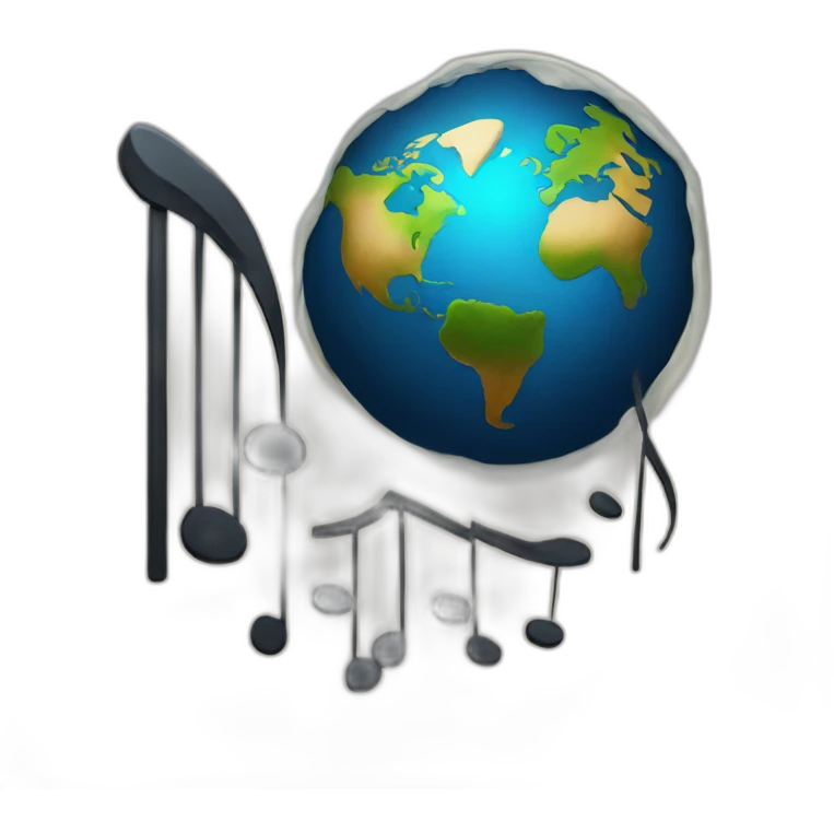 Earth with music stage on top emoji