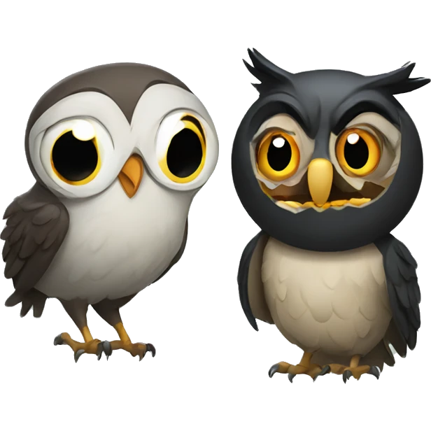 owl laughing at a crow emoji