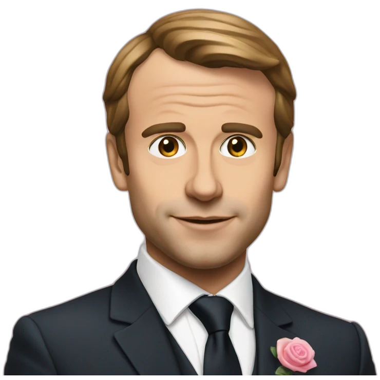 macron en rose emoji