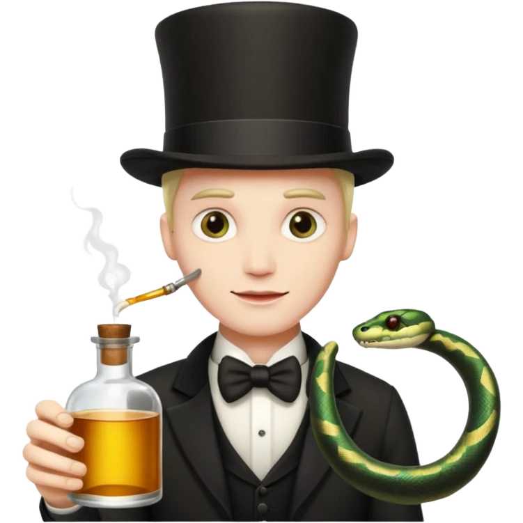 Man in top hat selling snake oil  emoji