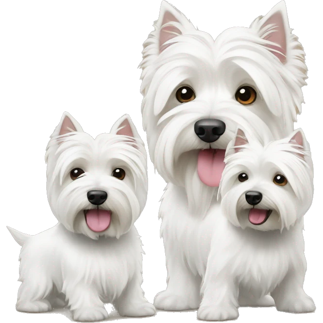 two west highland white terriers of different sizes emoji