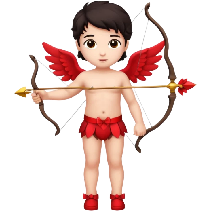 Full body Cupid with a bow and dark hair emoji