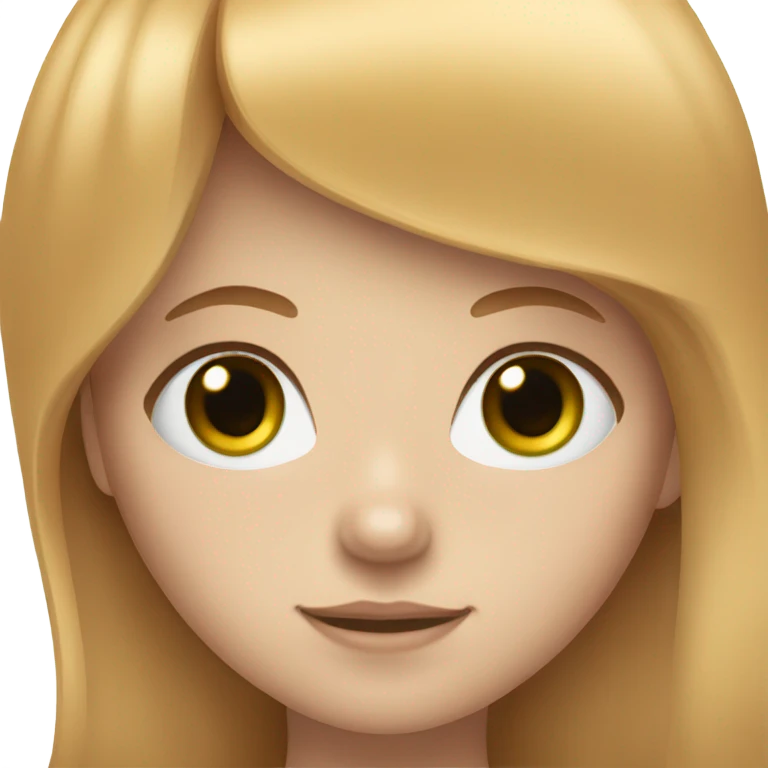 A girl with white skin, ginger hair white bank and green eyes emoji