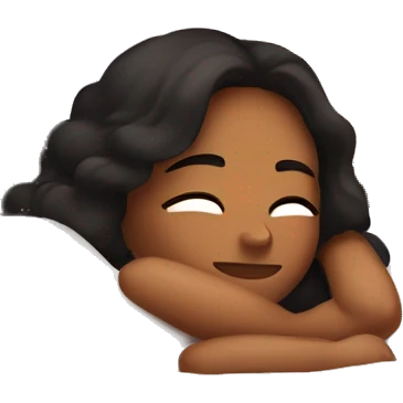 Tanned dark hair girl sleeping in bed  emoji