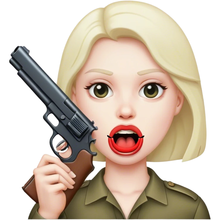 gun in mouth emoji