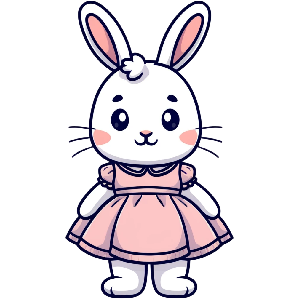 cute bunny in fancy evening dress or gown emoji