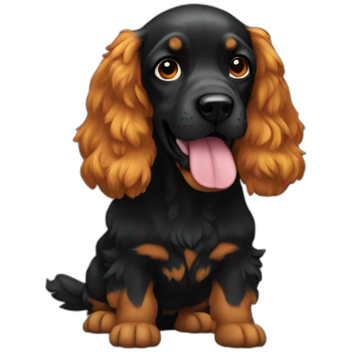 Cocker black fire emoji
