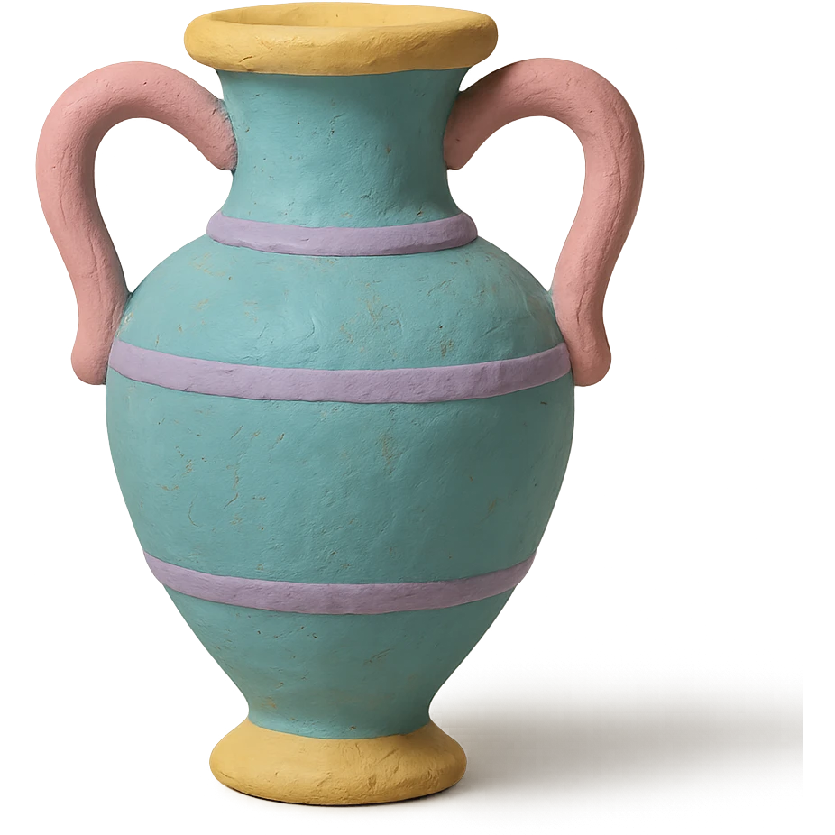 Greek amphora in claymation style with pastel colors emoji