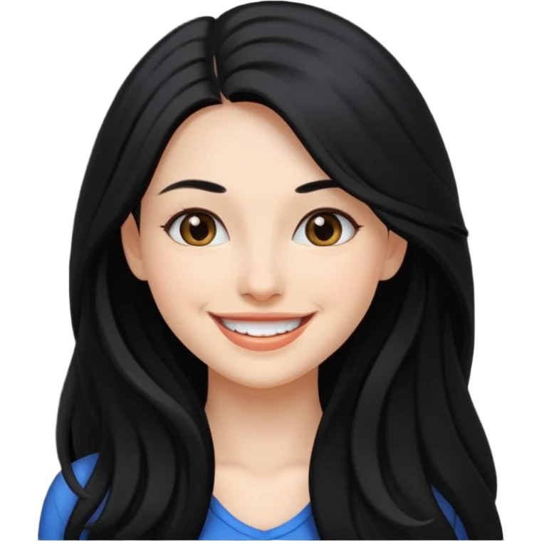 Beautiful woman with black long hair emoji