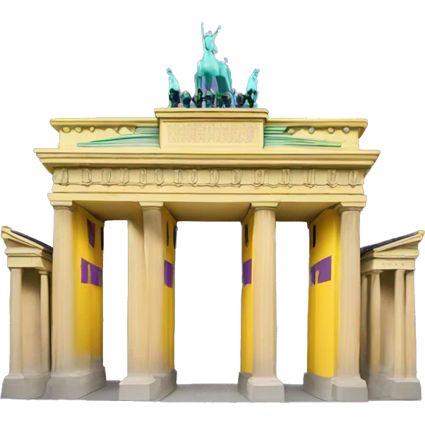 Purple and yellow brandenburg gate emoji