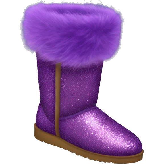 Realistic purple glitter and fur Ugg boots. emoji