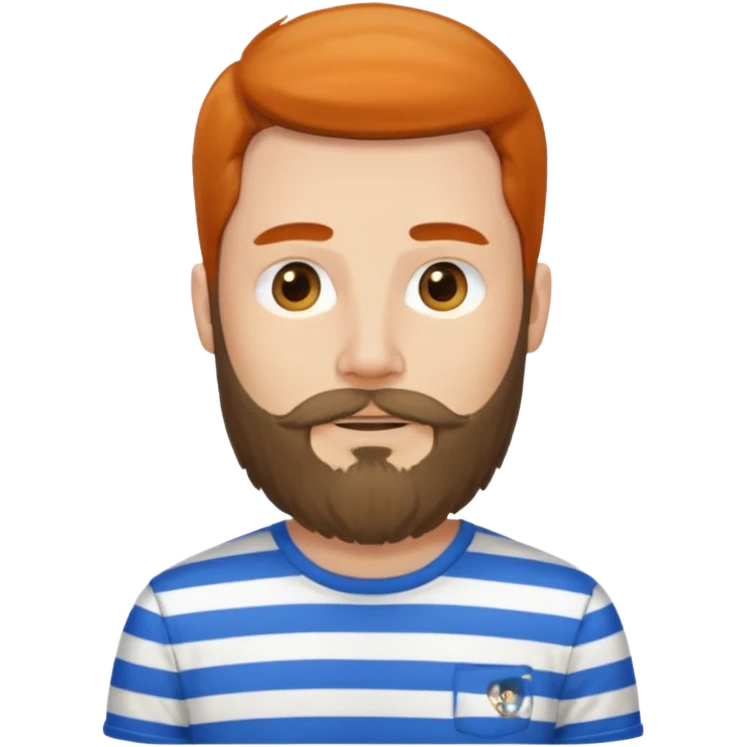 man with long hair and beard wearing vertical striped t-shirt emoji