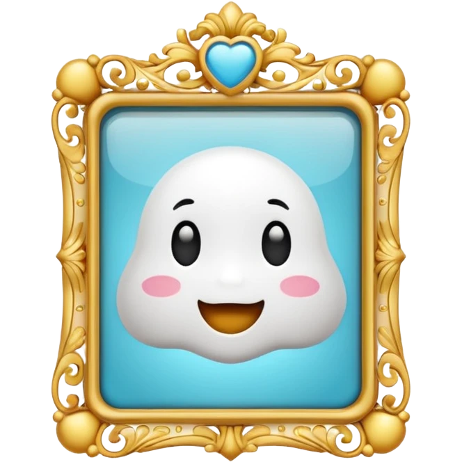 cute floating border photo frame emoji