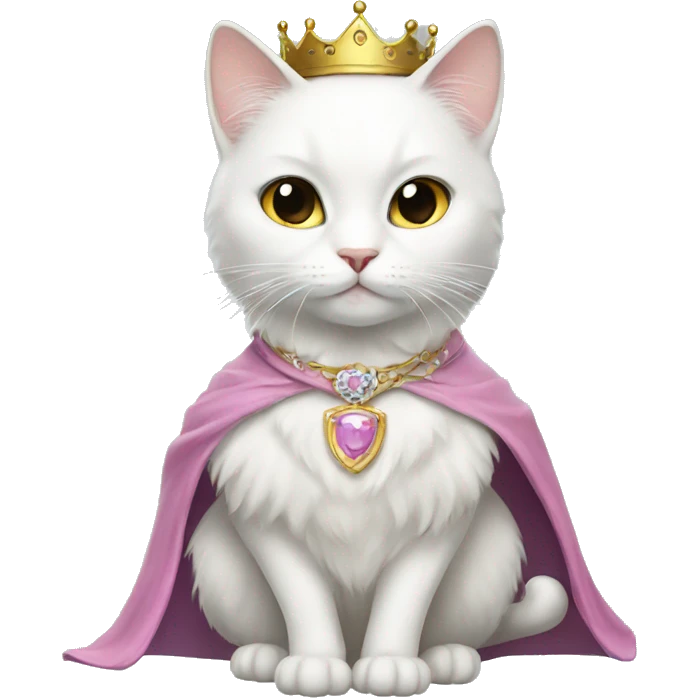 white cat with princess attire emoji