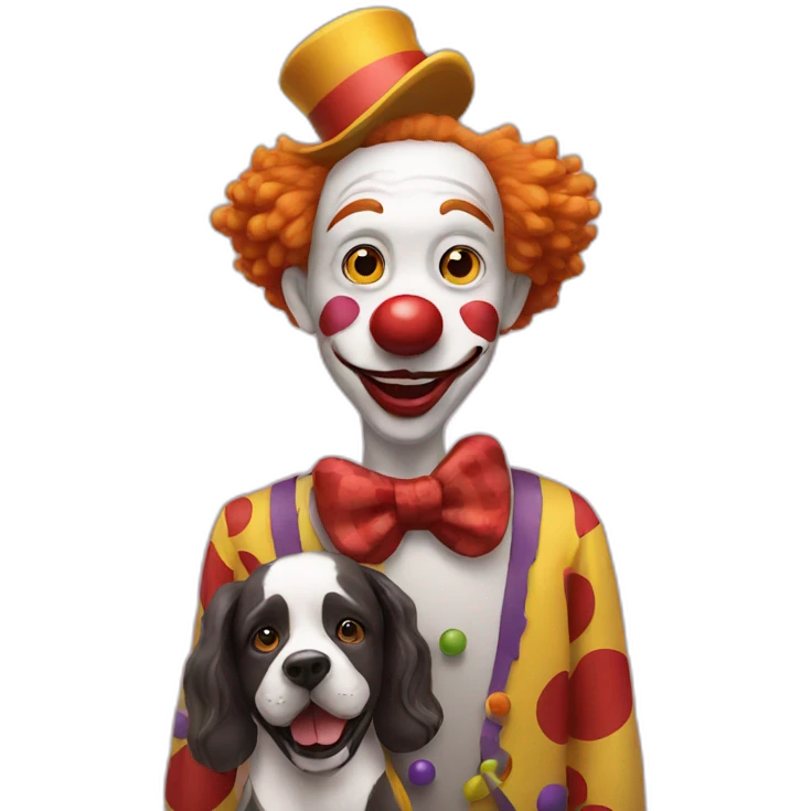 Clown with dog emoji